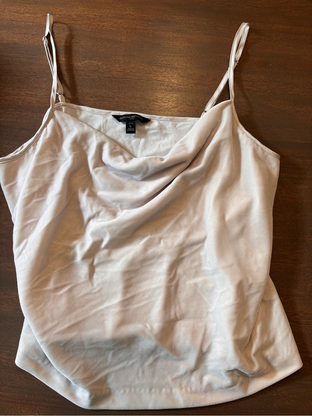 Banana Republic Velvet Cowl Neck Camisole in Light Beige | Size Large